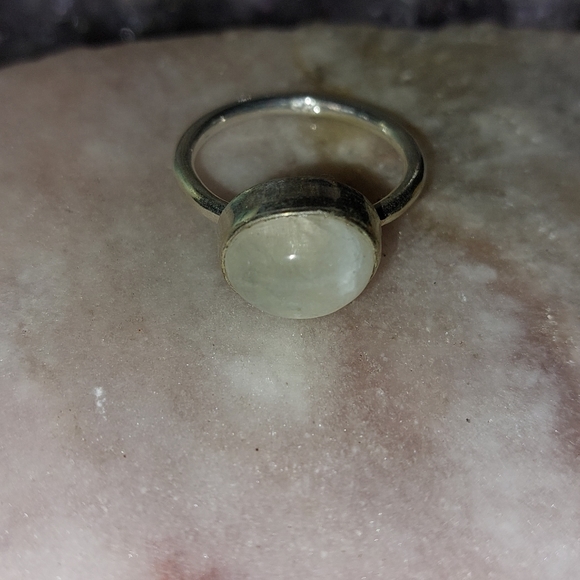 Dainty Moonstone Silver Ring Size 7 - Picture 3 of 5